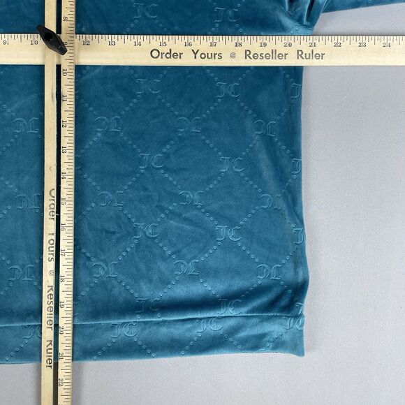 Juicy Couture Velour Lounge Wear Pajama Top Women’s Med Teal Blue Cozy Comfort - Picture 9 of 16